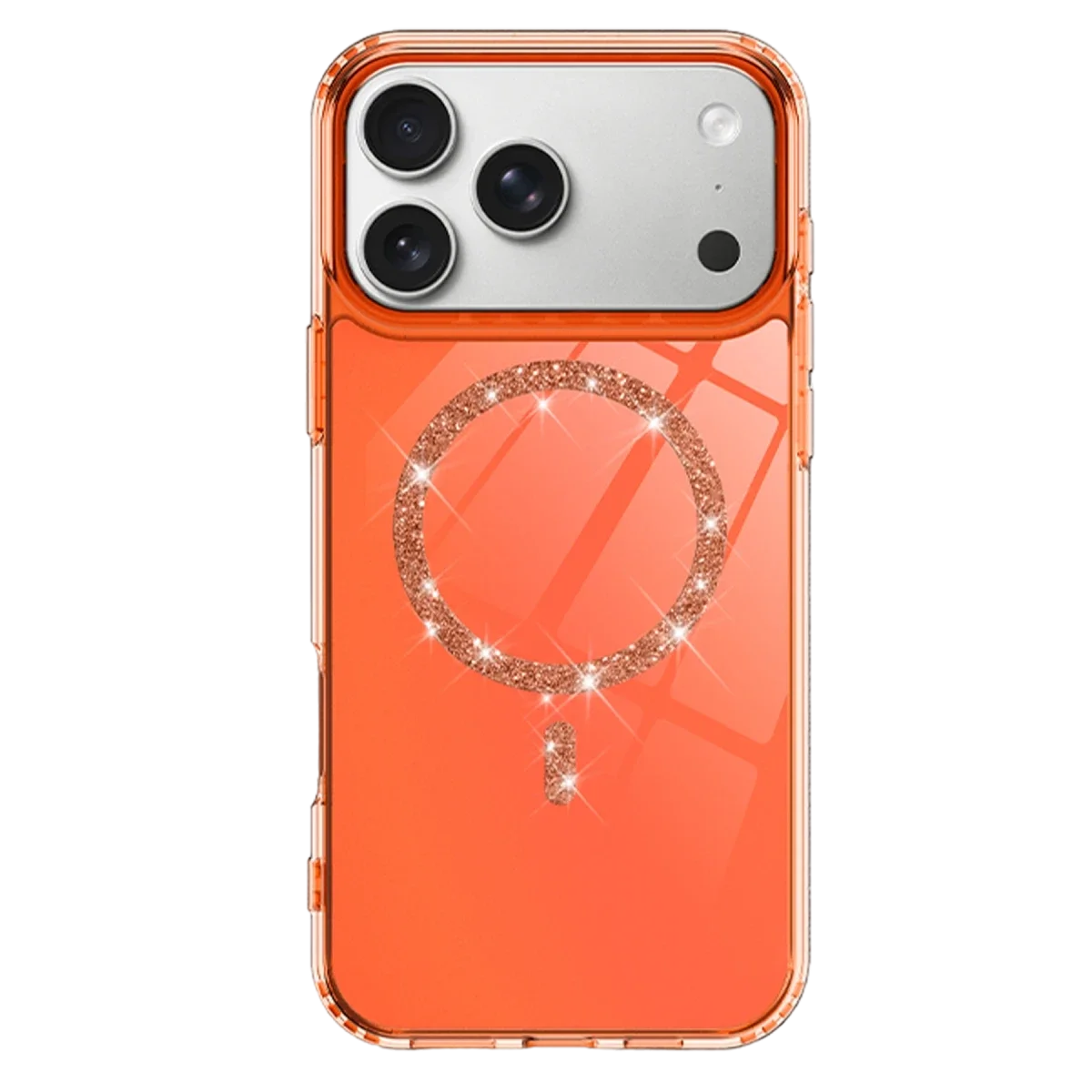 Apple iPhone 17 Pro Live Diamond Magsafe Kapak - Turuncu görsel 2