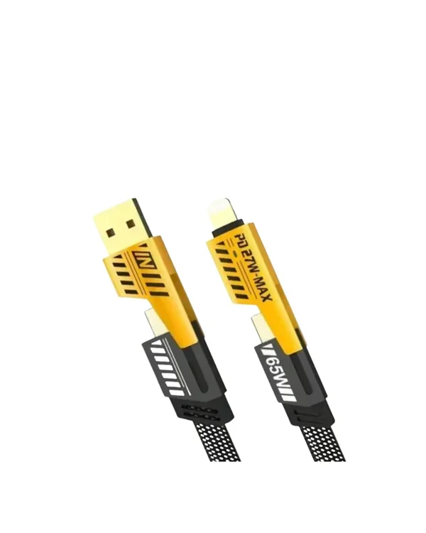 65W 4'ü 1 Arada Çoklu Şarj Kablosu – USB-C, USB-A, Lightning, Veri ve Şarj Desteği Yeni Nesil görsel 3