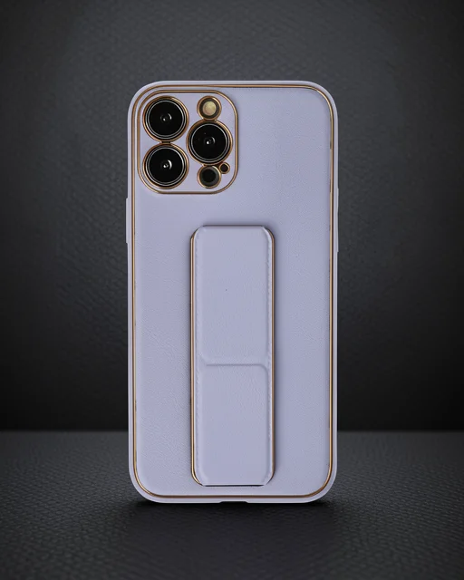 Apple İphone 13 Pro Max Kılıf Coco Deri Standlı Kapak - Lila
