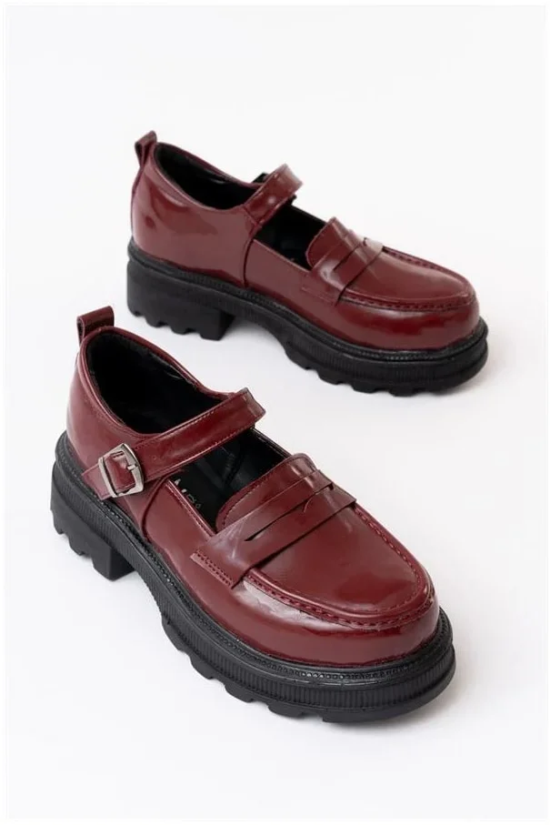 Kadın Rugan Loafer Ayakkabı Ayakkabı Tabanlı Yüksek Casual Rahatlatıcı