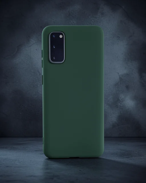 Samsung Galaxy S20 Kılıf Nano İçi Kadife Silikon - Koyu Yeşil