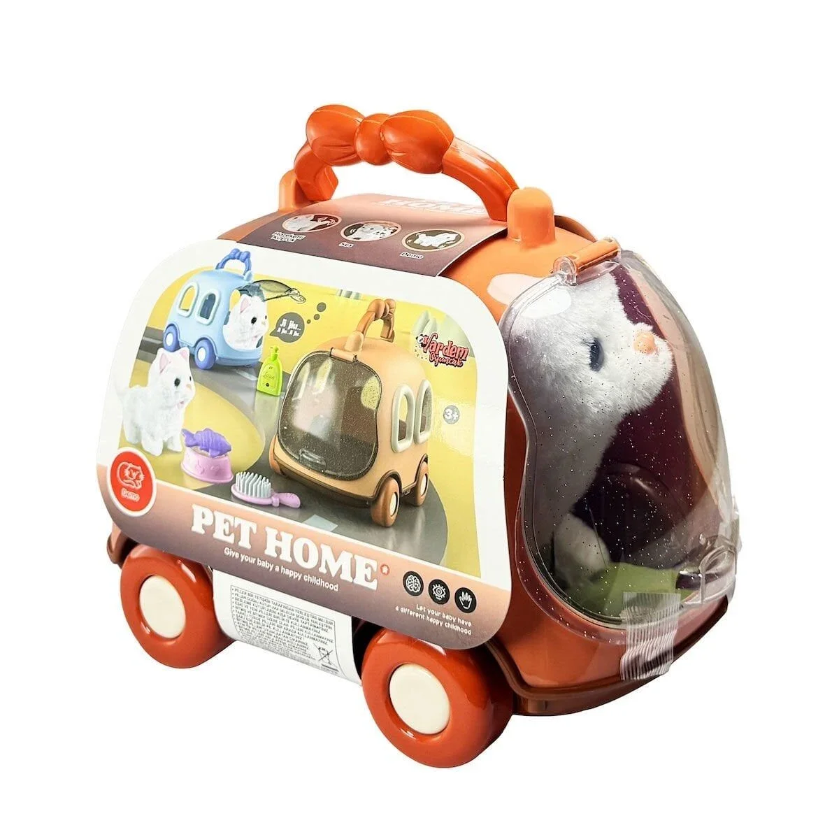 JND-6801 Taşıma Araba Çantalı Hareketli Pilli Kedi Set -Vardem Oyuncak görsel 2