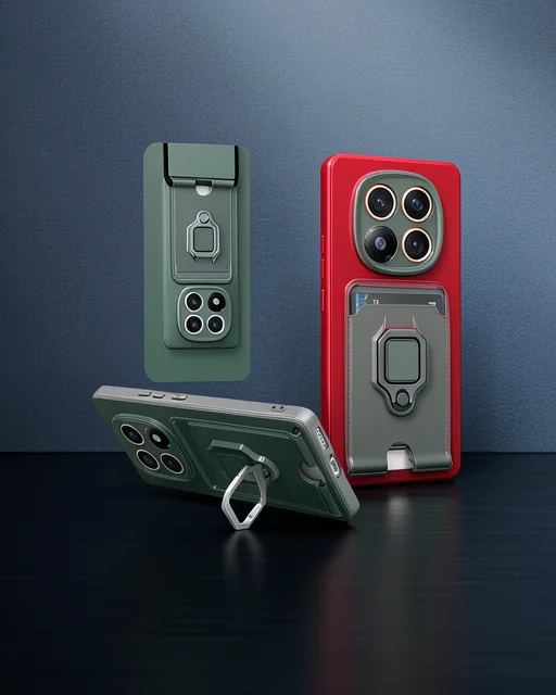 Xiaomi Redmi Note 14 Pro Plus Kılıf Zuma Kartvizitli Yüzüklü Silikon - Yeşil