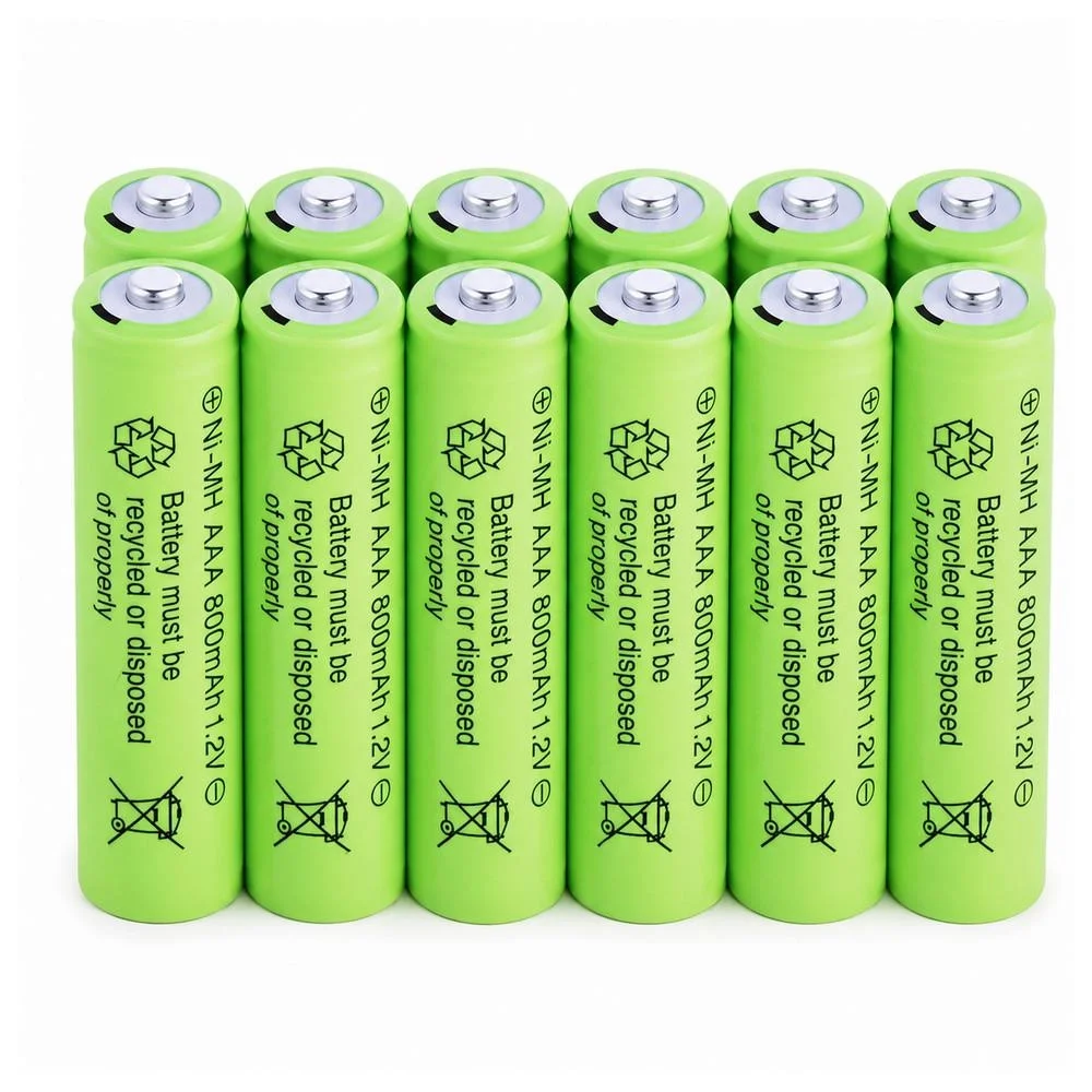 800 mAh 1.2V AAA Ni-Cd Şarj Edilebilir Pil 12 Adet