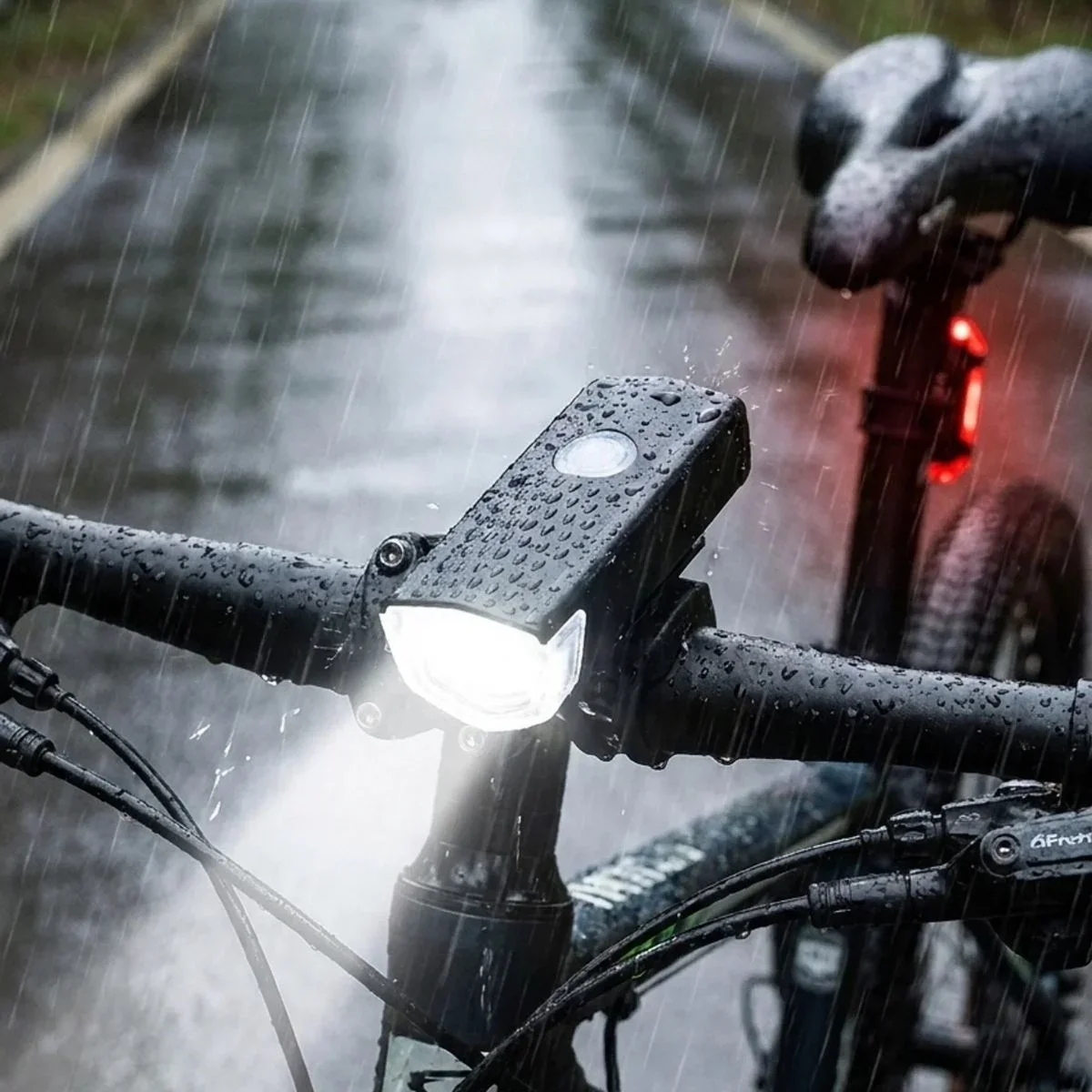 Bisiklet Işık Seti – USB Şarjlı LED Ön Far + Arka Stop Lambası, Su Geçirmez Bisiklet Aydınlatma Seti görsel 5