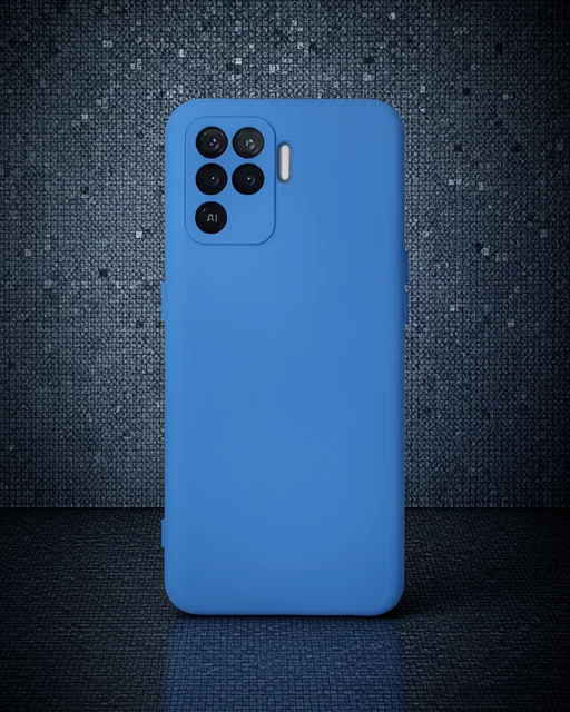 Oppo Reno 5 Lite Kılıf Nano İçi Kadife Silikon - Mavi