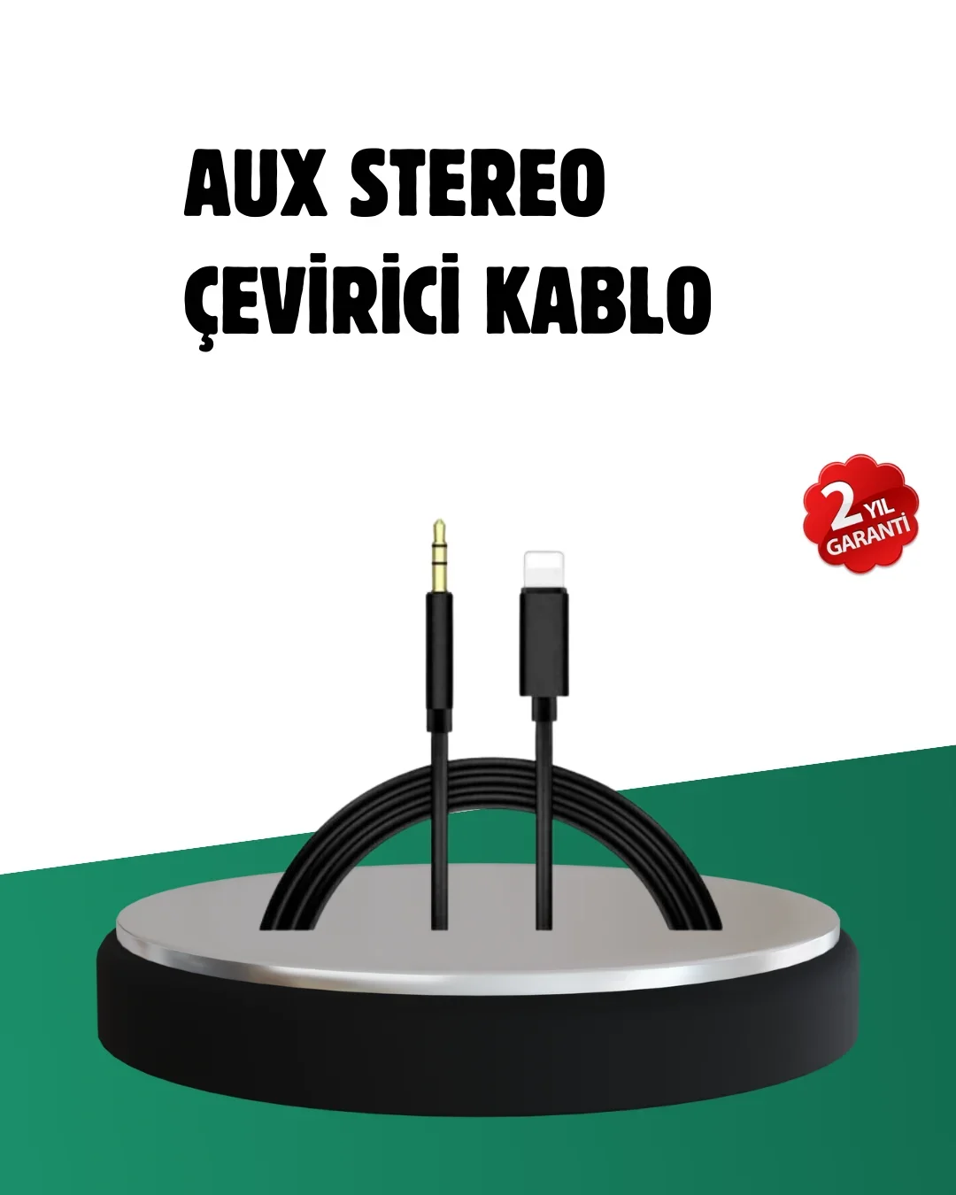 iPhone Uyumlu Lightning 3.5mm Aux Adaptör Kablo Stereo Ses Aktarım