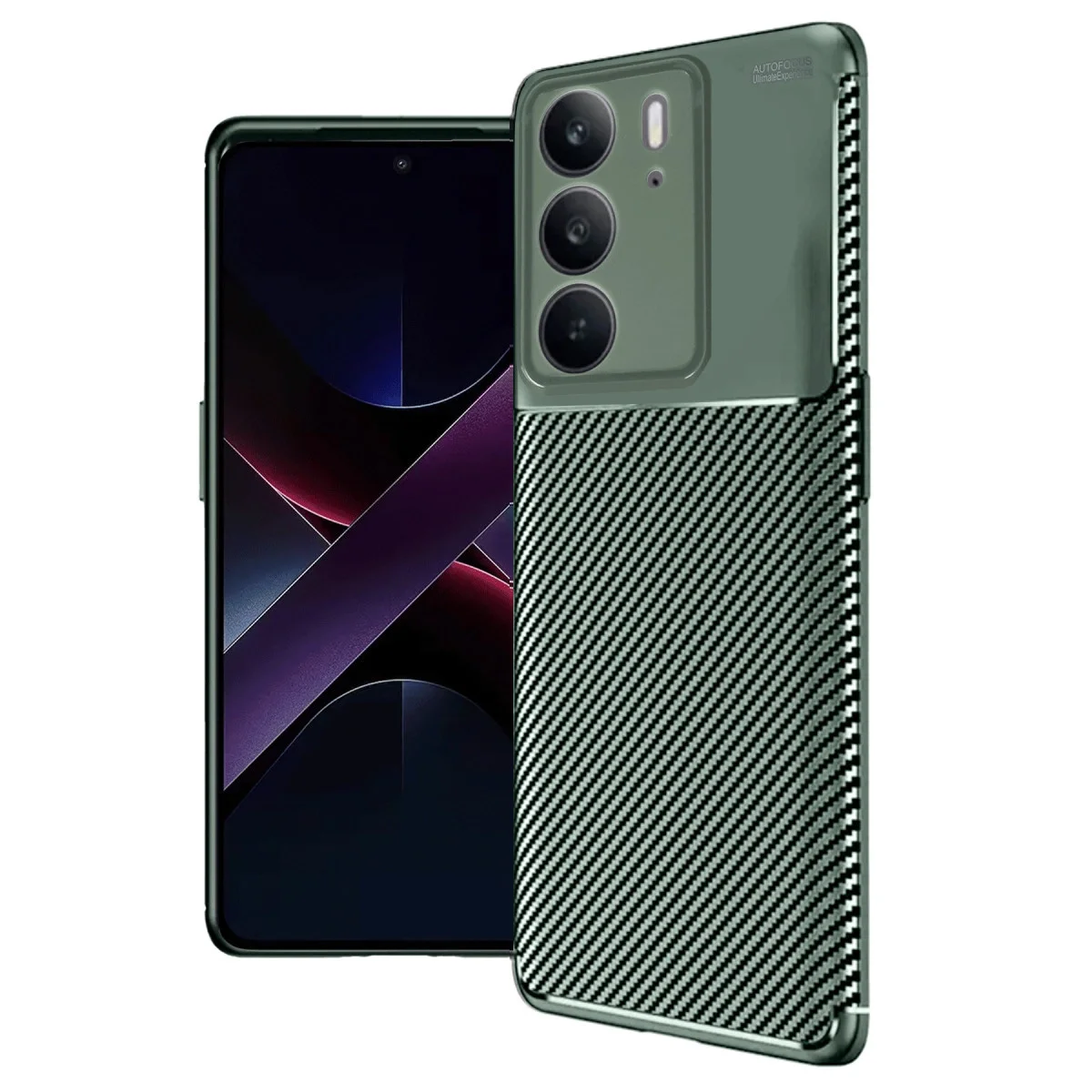 Realme C75 4g Auto Focus Karbon Kapak - Koyu Yeşil