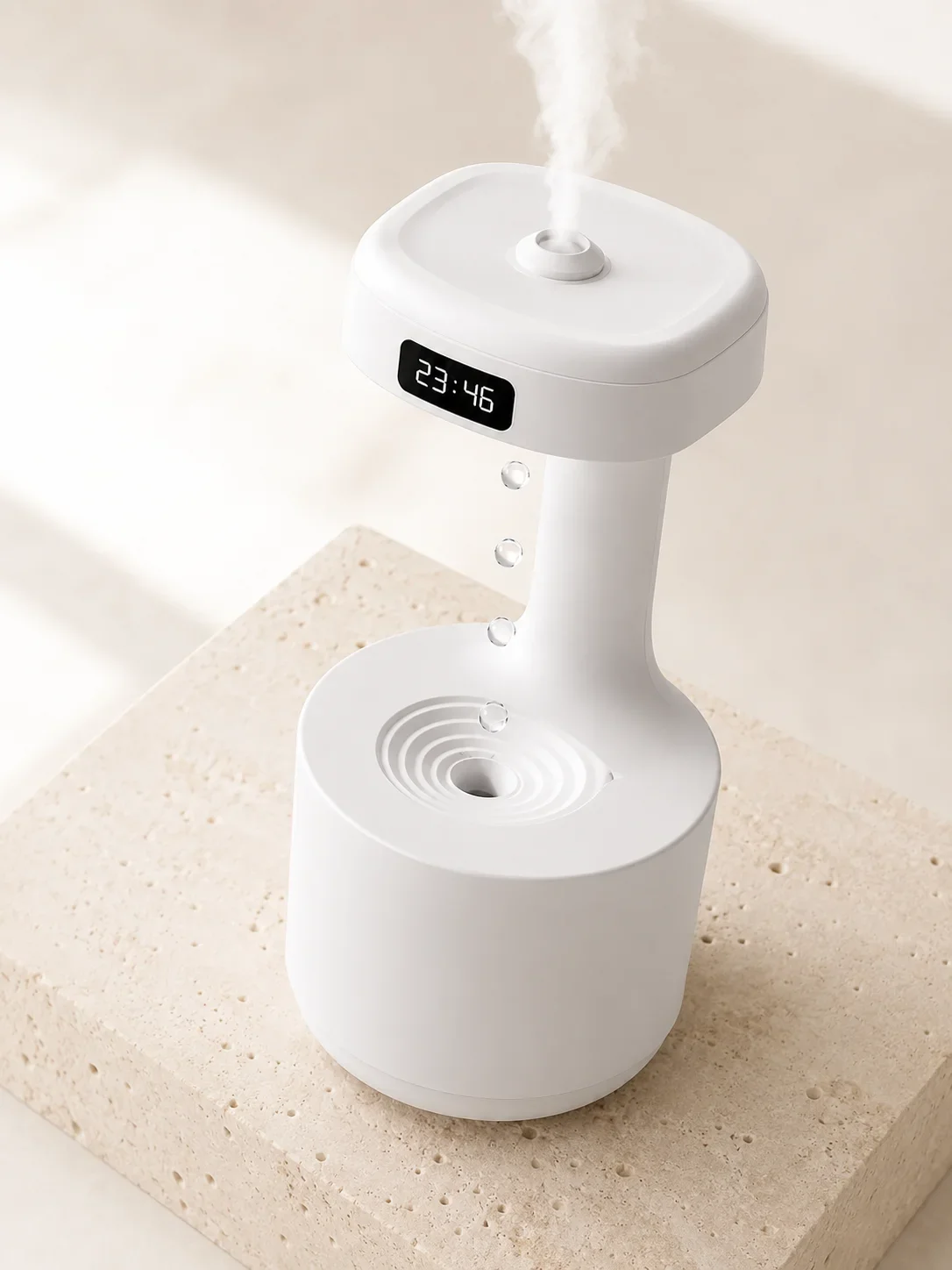 Dekoratif Hava Nemlendirici 800 ml Sessiz Aroma Difüzör Anti Yerçeki Su Efektli görsel 4