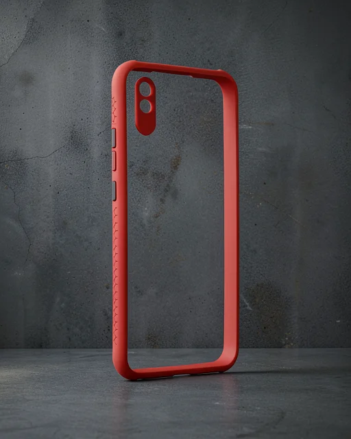 Xiaomi Redmi 9a Kılıf Miami Şeffaf Silikon - Kırmızı