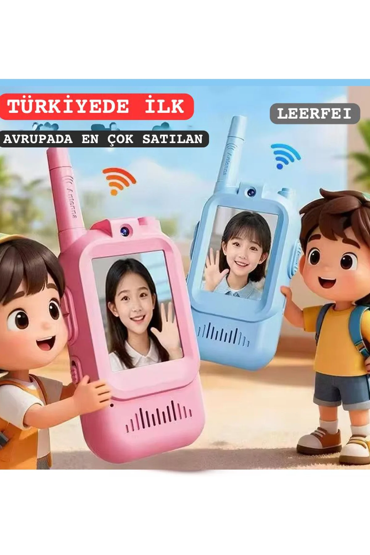 Çocuklar İçin Görüntülü Telsiz Konuşma El Telsizi Şarj Edilebilir 50 m Menzil Wi-Fi Gerektirmez görsel 6