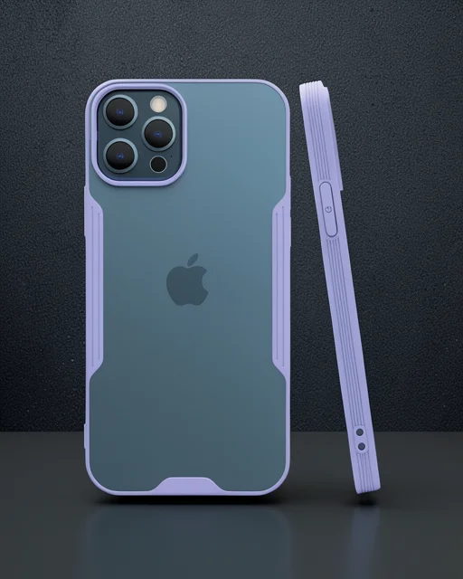 Apple İphone 12 Pro Max Kılıf Platin Silikon - Lila