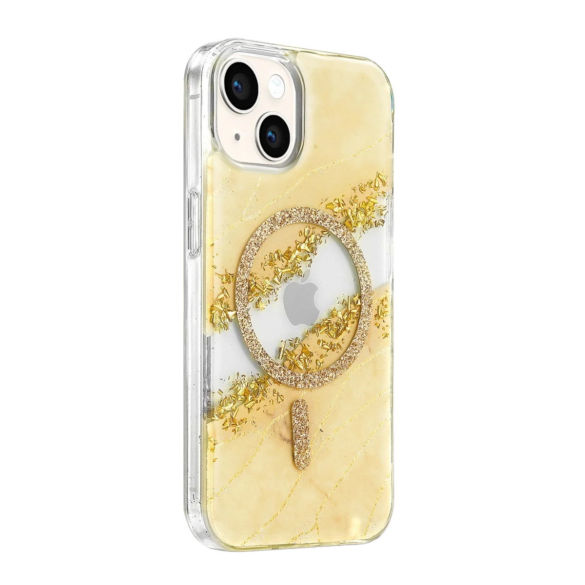 Onegif Apple İphone 15 Lotus Simli Magsafe Kapak - Gümüş görsel 2