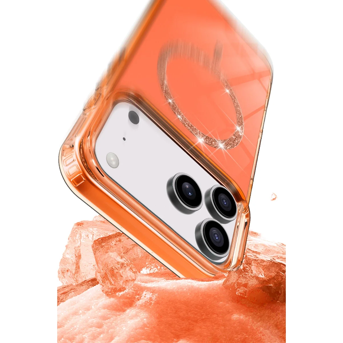 Apple İphone 17 Pro Live Diamond Magsafe Kapak - Turuncu görsel 4