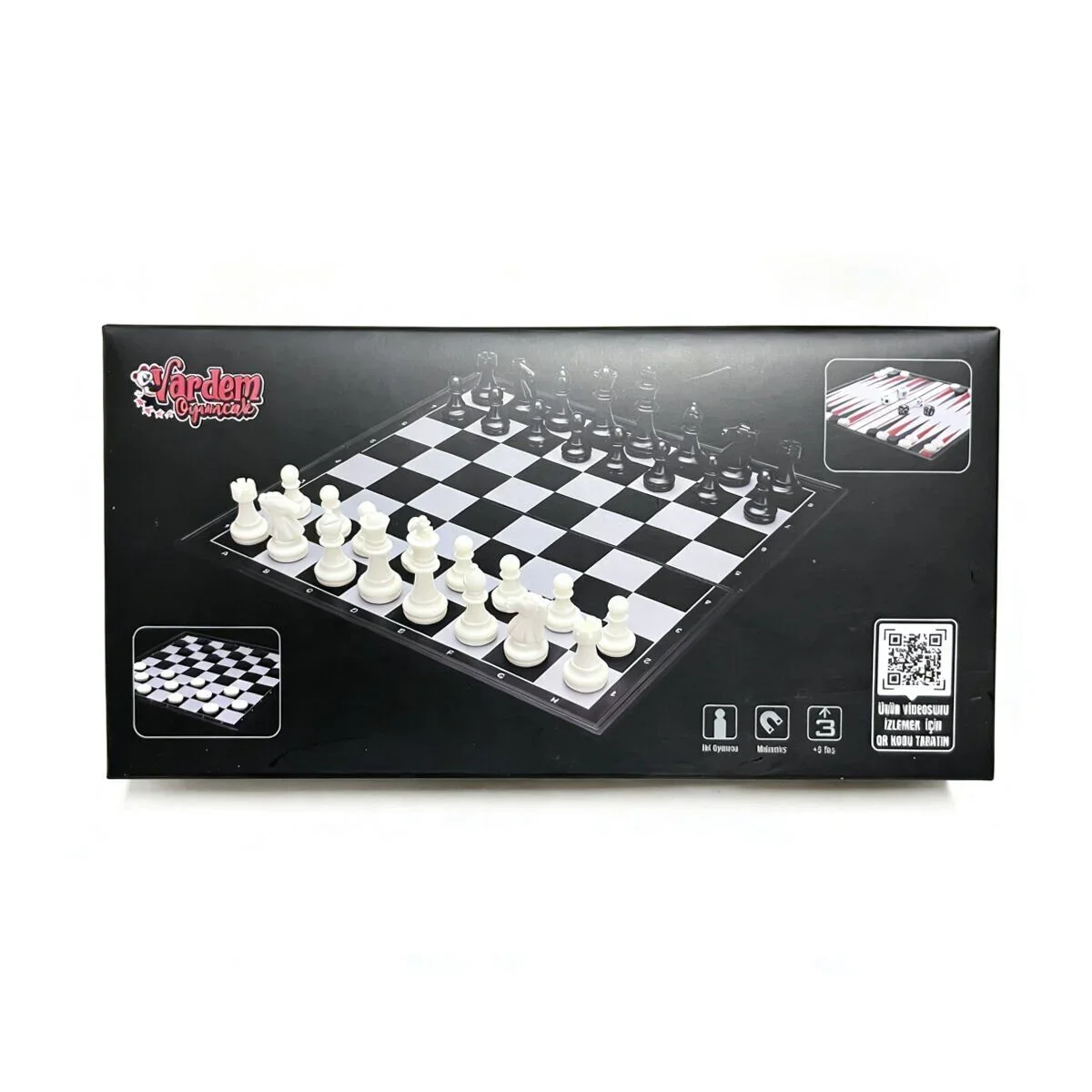 VRD10665 Katlanabilir Satranc Tavla Ve Dama Seti