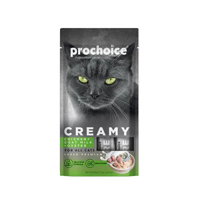 Creamy Tavuklu Keçi Sütlü ve İstiridyeli Sıvı Kedi Ödül Maması 4x15 Gr