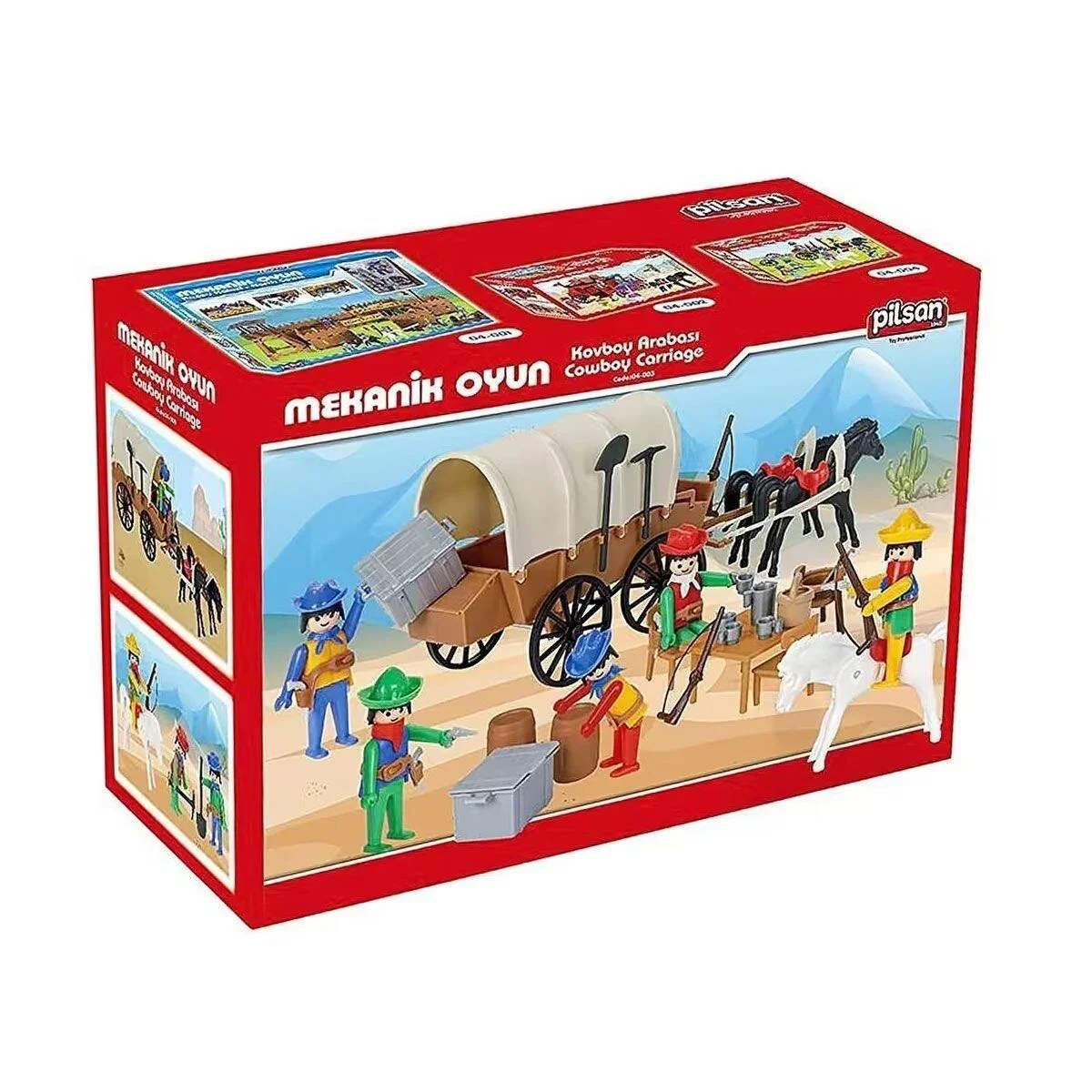 04 003 ni Mekanik Seri 3 Kovboy Arabası -Pilsan Oyuncak görsel 2