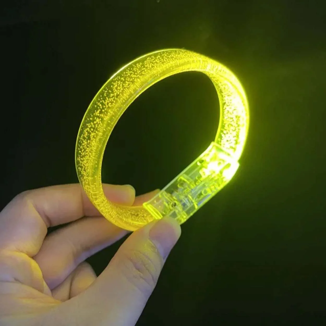 Sarı Led Işıklı Baskı Yapılabilen Pilli Bileklik Bilezik 1,5 cm Genişlik görsel 3
