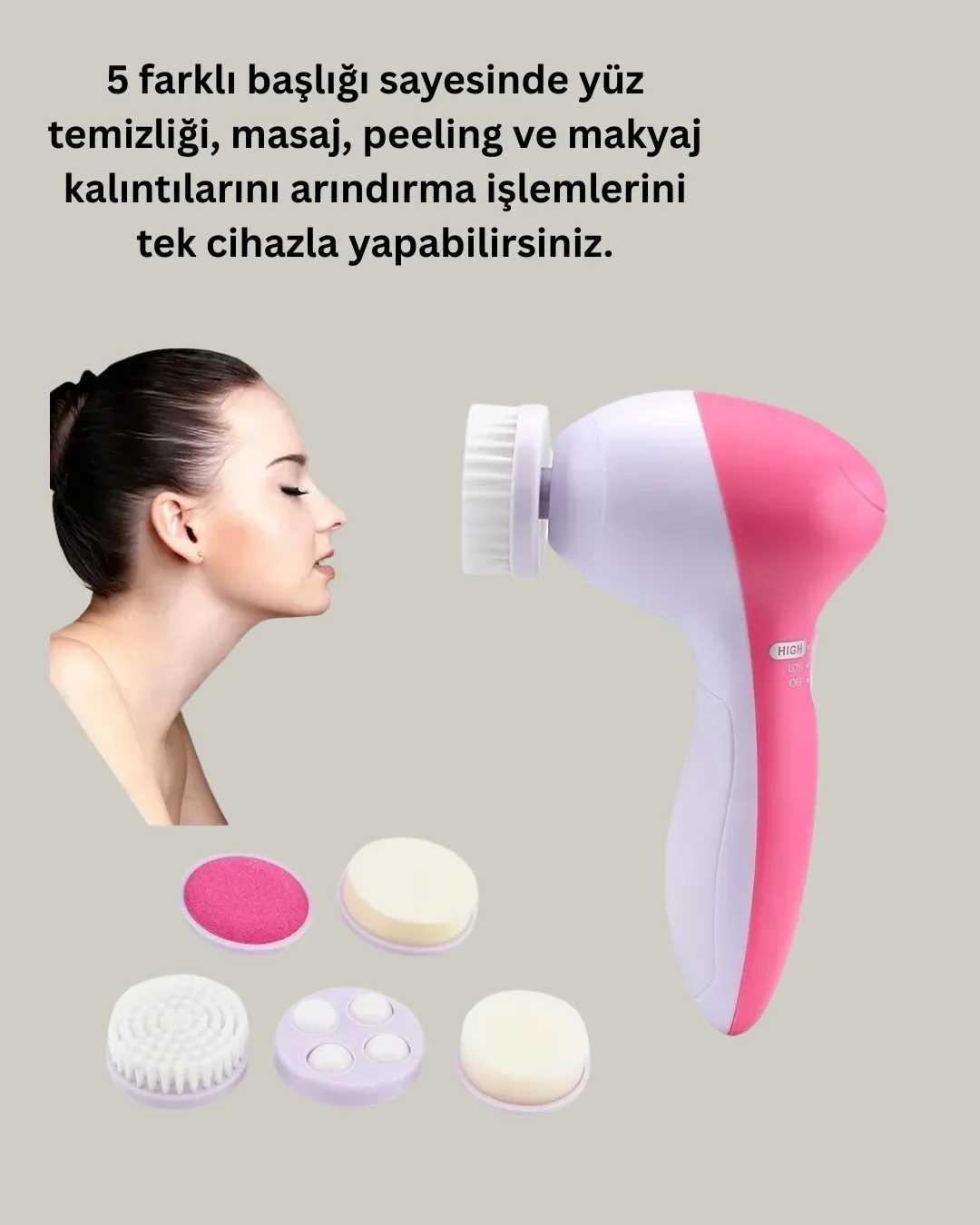 5 in 1 Elektrikli Yüz Tezleme ve Masaj Cihazı görsel 2