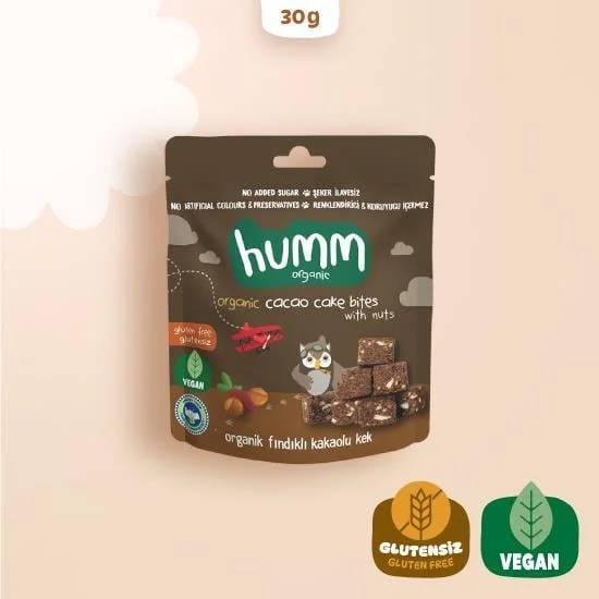 Organik Fındıklı Kakaolu Vegan Kek 30 Gr