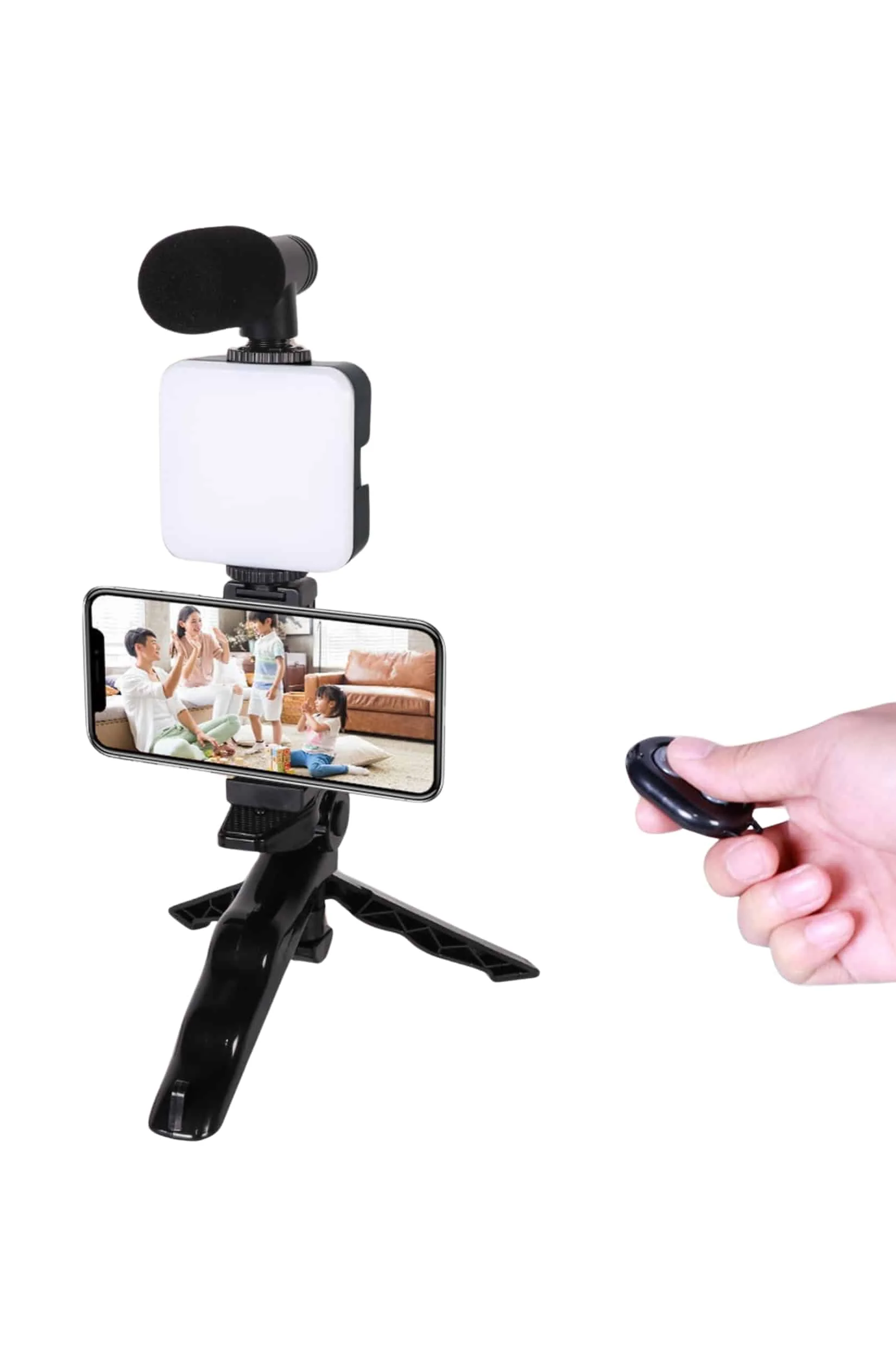 Telefon Tutucu Led Işıklı Kumandalı krofon Telefon Vlog Video Kayıt Yeni Nesil görsel 2
