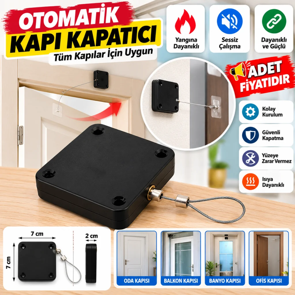 Yangına Dayanıklı Sıva Üstü Tüm Kapılar İçin Uygun Otomatik Kapanan Hızlı Otomatik Kapı Kapa