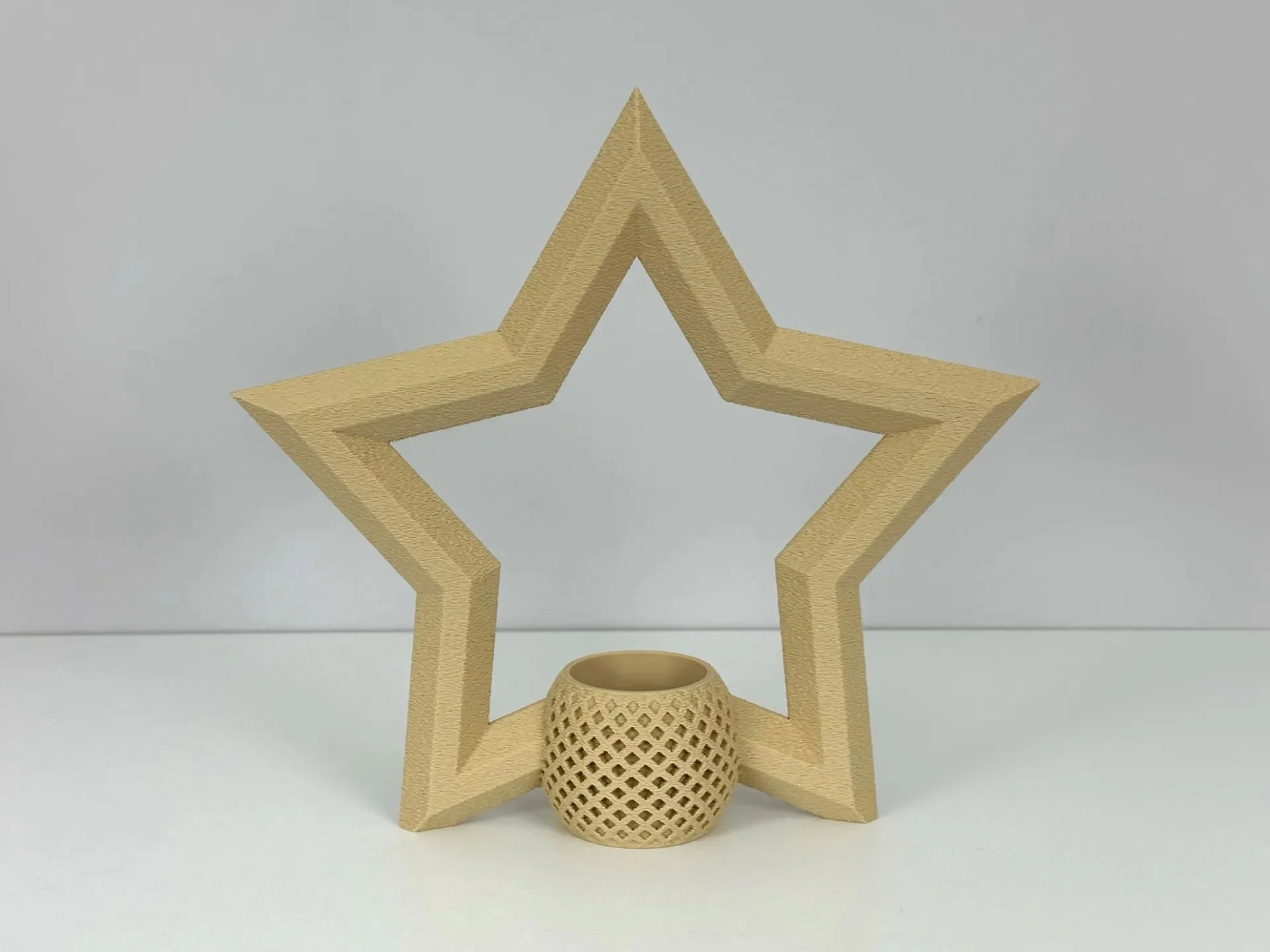 3D Baskı Yıldız Tealight Mumluk 18 cm Ayrı Mum Hazneli Dekoratif Yıldız Şamdan Yeni Yıl Masa Süsü görsel 2