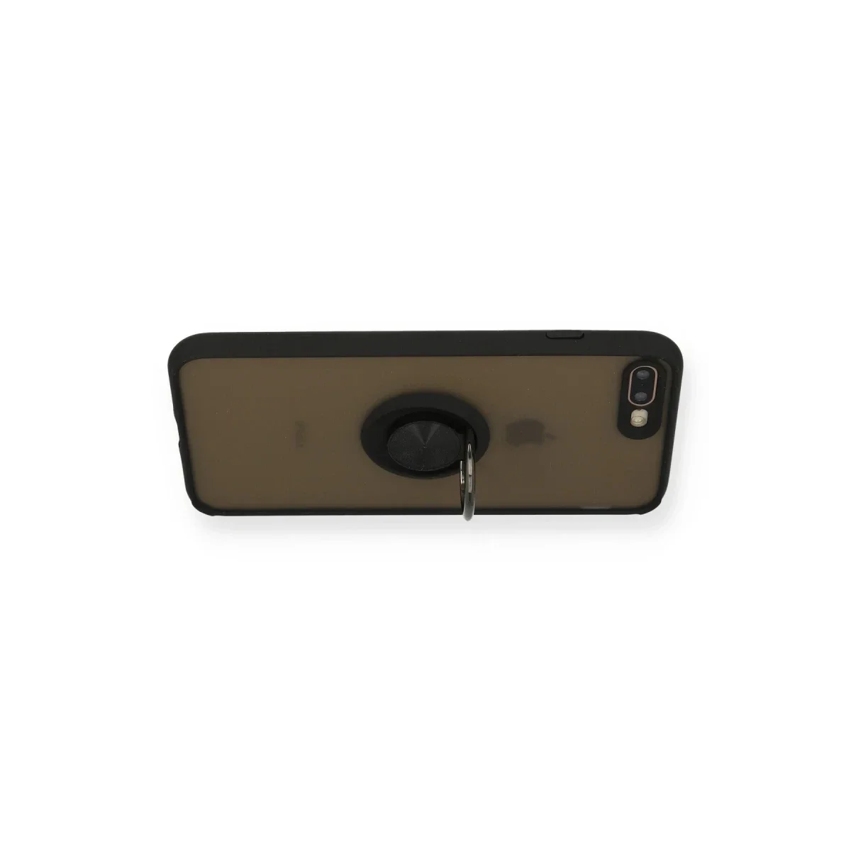 Apple iPhone 7 Plus Kılıf Montreal Yüzüklü Silikon Kapak - Siyah görsel 3