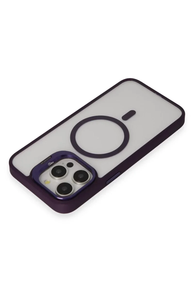 Joko Apple iPhone 14 Pro Kılıf Roblox Lens Magsafe Standlı Kapak - Derin Mor görsel 3