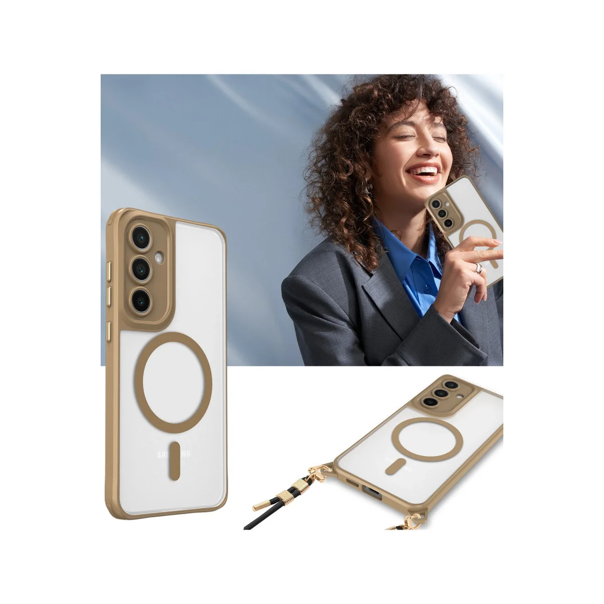 Samsung Galaxy S25 Kılıf Enka Magsafe Silikon Kılıf - Siyah görsel 3