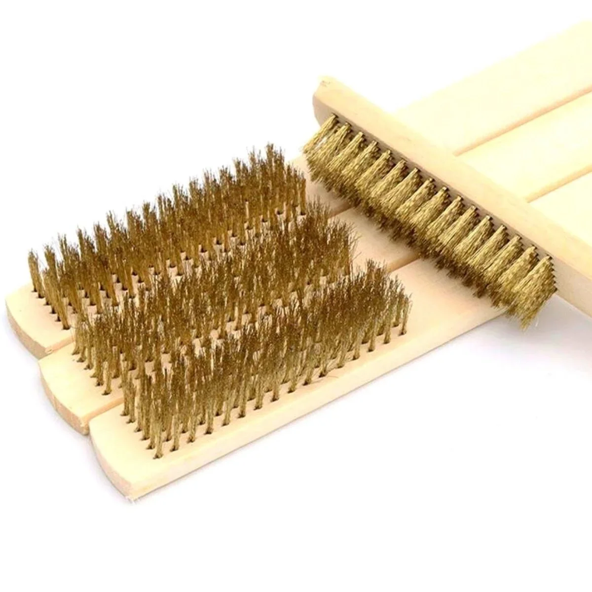 ieg™ Metal Telli Fırça Ahşap Saplı Pas Kir Sökme Tezleme Fırçası görsel 2
