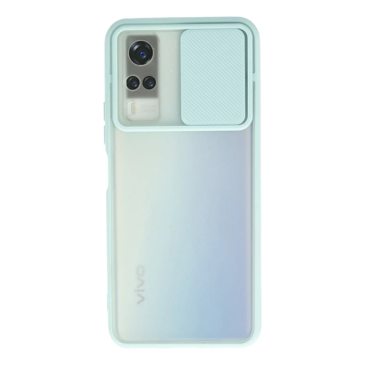 Vivo Y53s Kılıf Palm Buzlu Kamera Sürgülü Silikon - Turkuaz