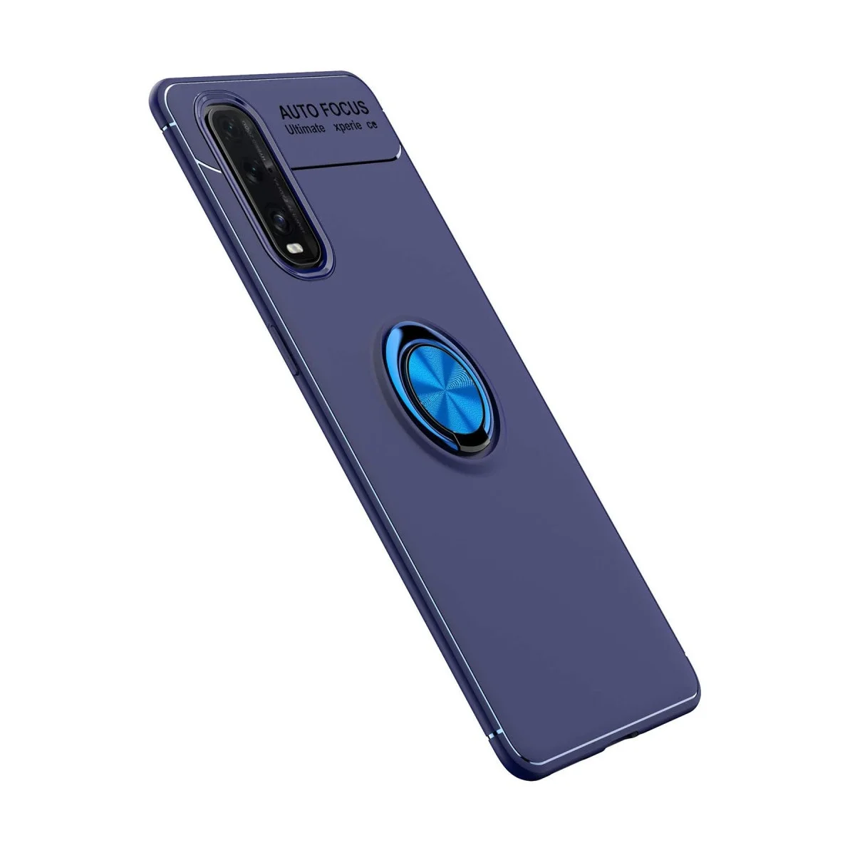 Oppo Find X2 Kılıf Range Yüzüklü Silikon - Mavi görsel 2