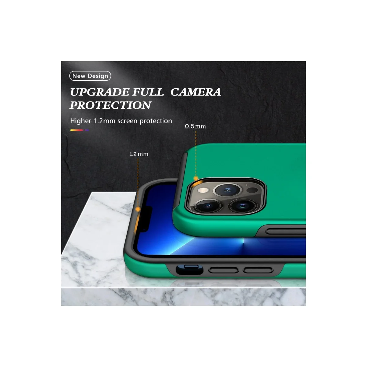 Apple İphone 13 Pro Kılıf Elit Yüzüklü Kapak - Yeşil görsel 7