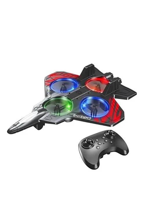 LED Işıklı Oyuncak Drone Fighter Jet Tasarımlı Uzaktan Kumandalı Uçak görsel 3