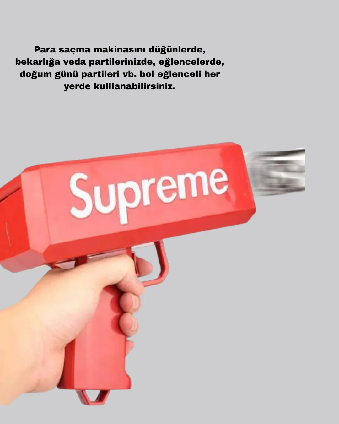 Super Money Gun Para Saçma Tabancası Yüksek Atış Güçlü Kırmızı Model görsel 5