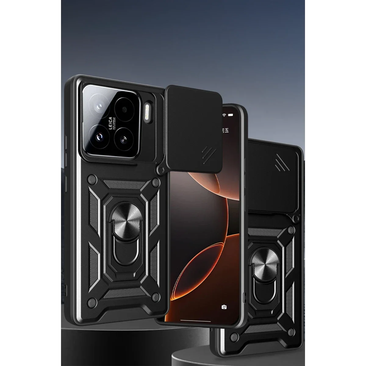 Xiaomi Mi 15 Pro Kılıf Pars Lens Yüzüklü Silikon - Yeşil görsel 2