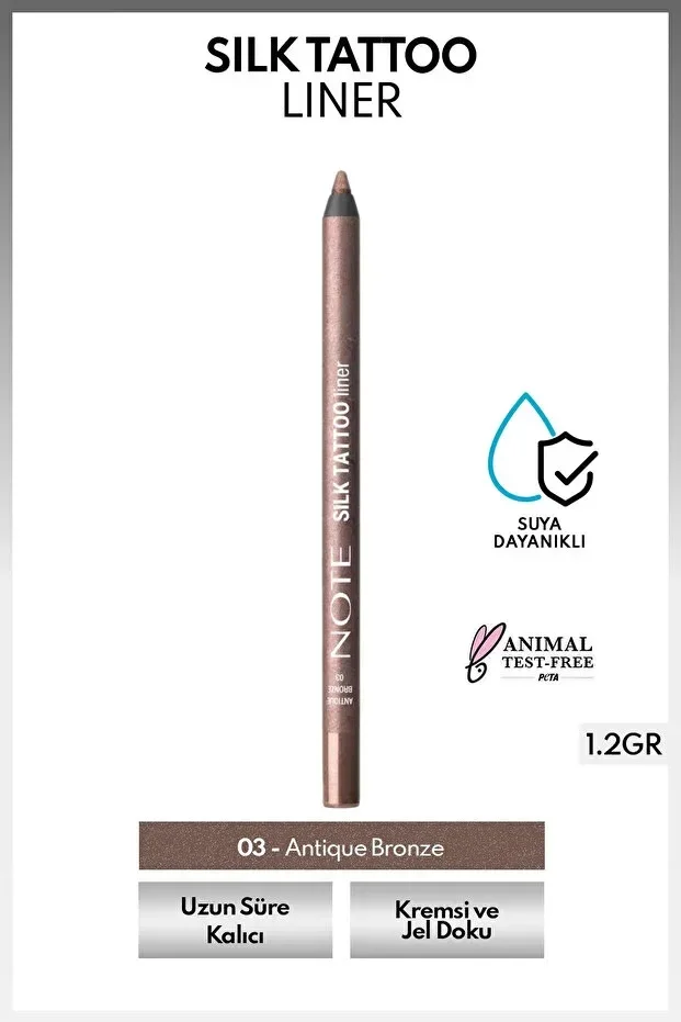 Silk Tattoo Liner Espresso Jel Göz Kalemi - 03 Antique Bronze - Bronz (Işıltılı)