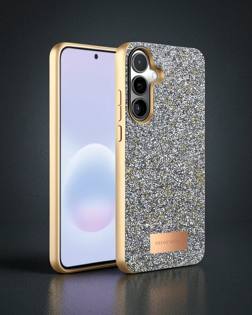 Onegif Samsung Galaxy A37 5g Bright Simli Kapak - Gold