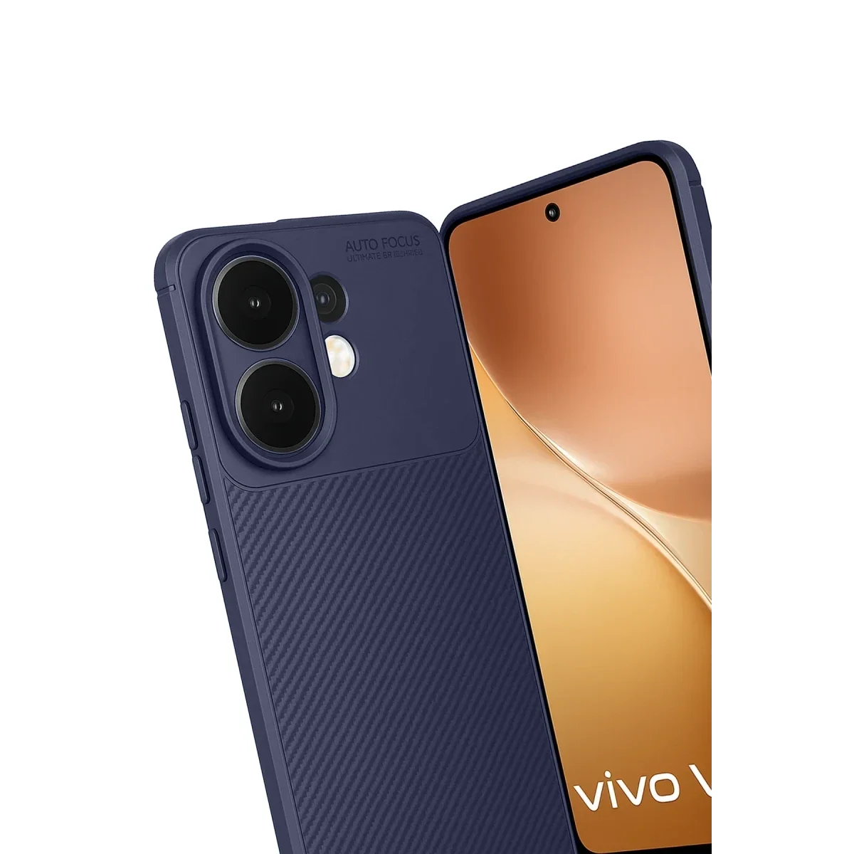 Vivo V60 5G Auto Focus Karbon Kapak - Lacivert görsel 3