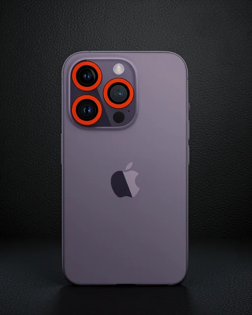 Apple İphone 12 Pro Neon Fosforlu Kamera Lens - Turuncu
