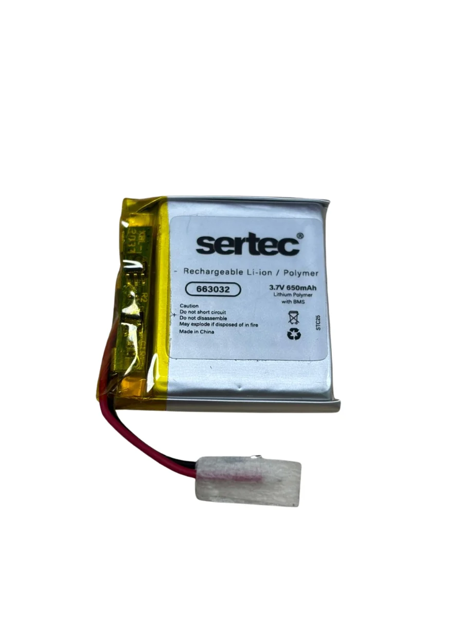 663032 3.7V 650mAh Li-Polymer Pil (Devreli/1.5A)
