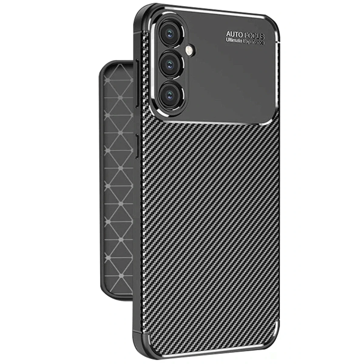 Samsung Galaxy A56 Kılıf Auto Focus Karbon Kapak - Siyah görsel 3