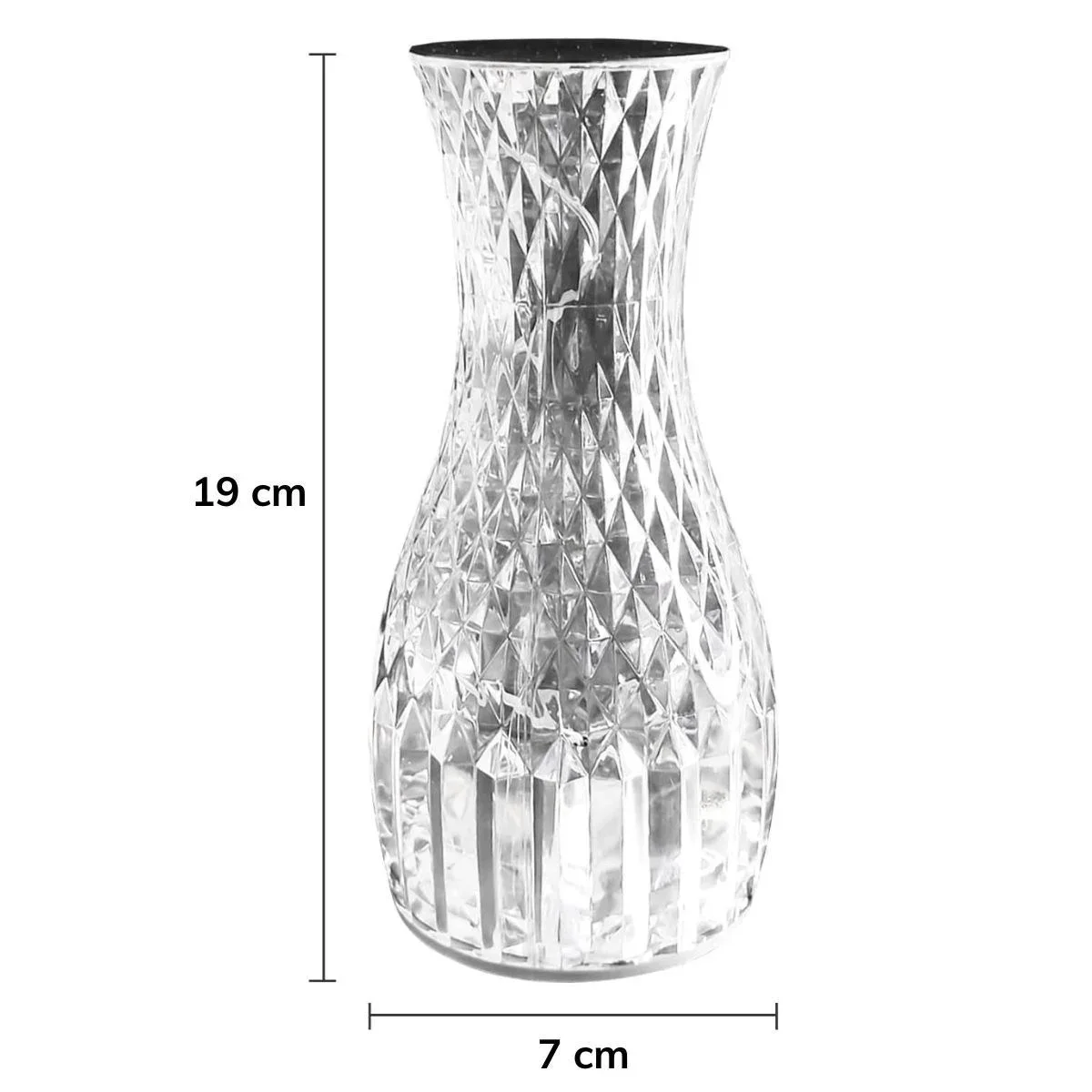 Sürahi Model USB Şarjlı Kumandalı 16 Farklı Işık Modlu Masa Üstü Kristal Akrilik Lamba Led görsel 5