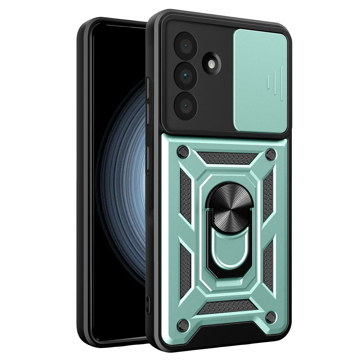Samsung Galaxy A27 5G Pars Lens Yüzüklü Silikon - Yeşil