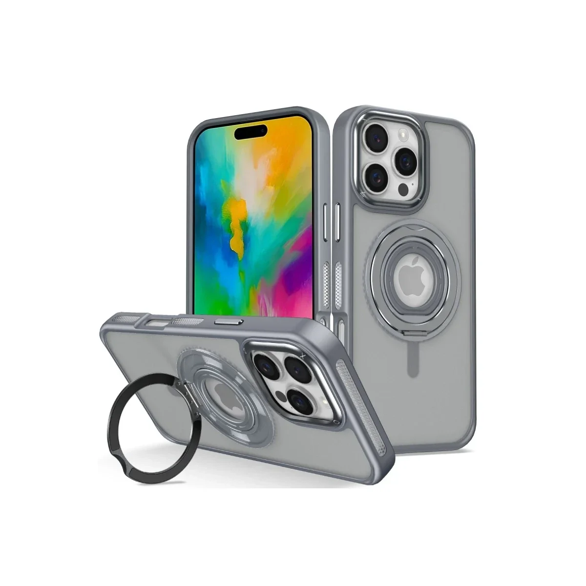 Joko Apple iPhone 16 Pro Banza Magsafe Standlı Kapak - Titan Gri