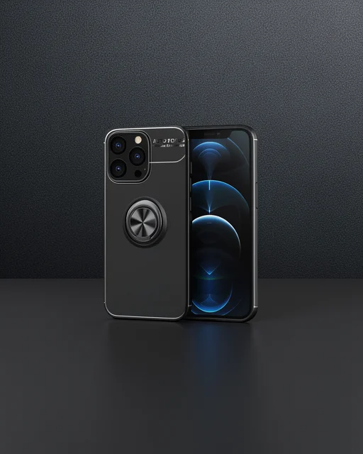 Apple İphone 13 Pro Max Kılıf Range Yüzüklü Silikon - Siyah