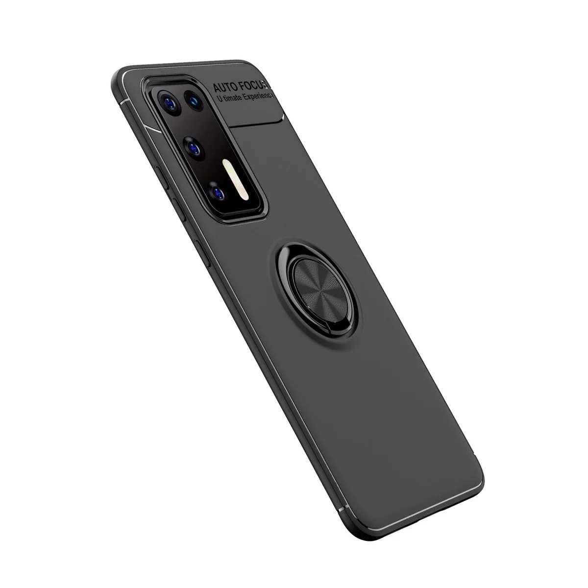 Huawei P40 Kılıf Range Yüzüklü Silikon - Siyah görsel 2