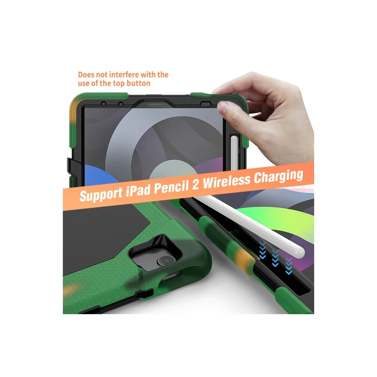 Apple iPad Pro 11 (2020) Kılıf Griffin Tablet Kapak - Kamuflaj görsel 7