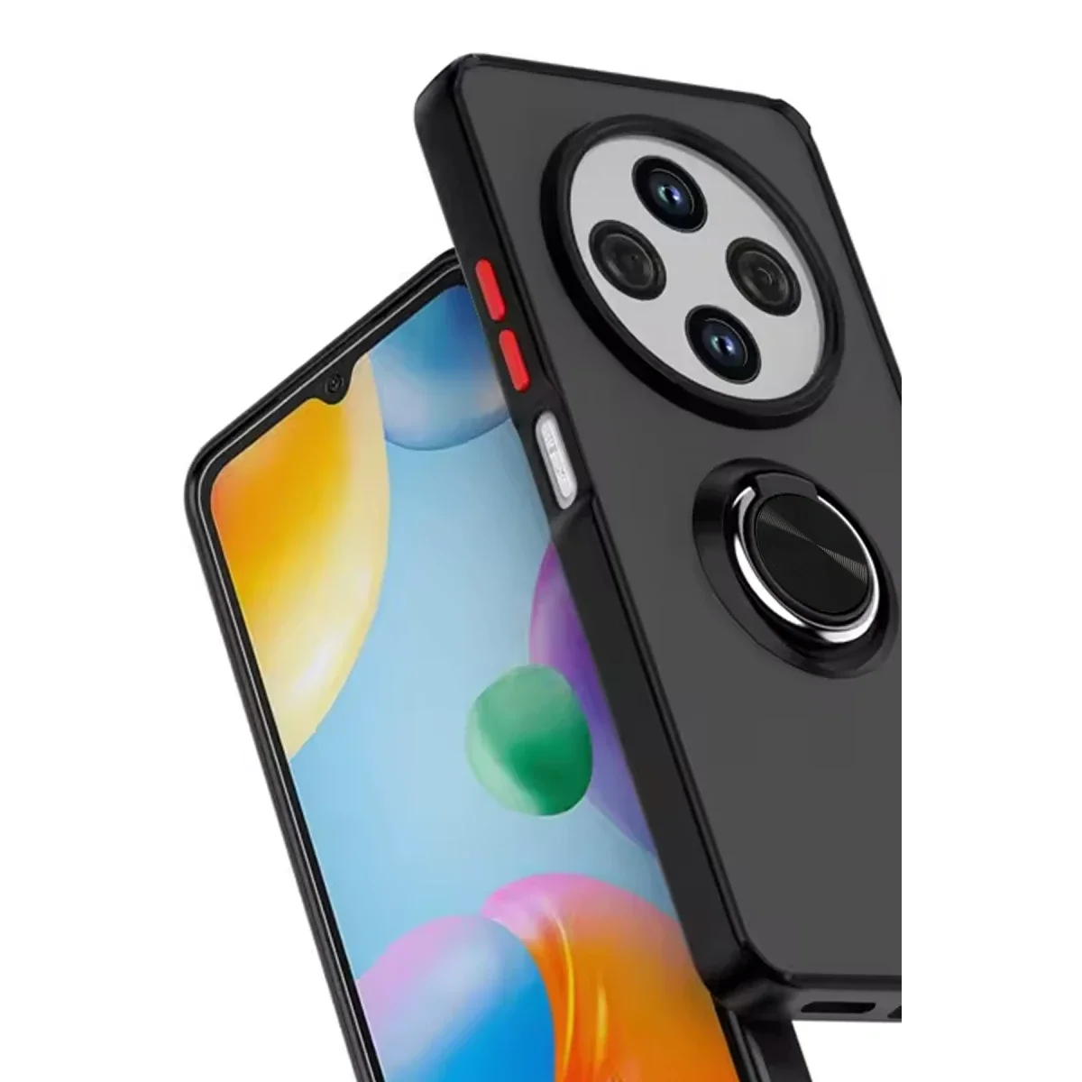 Xiaomi Redmi 14C Kılıf Montreal Yüzüklü Silikon Kapak - Siyah görsel 2